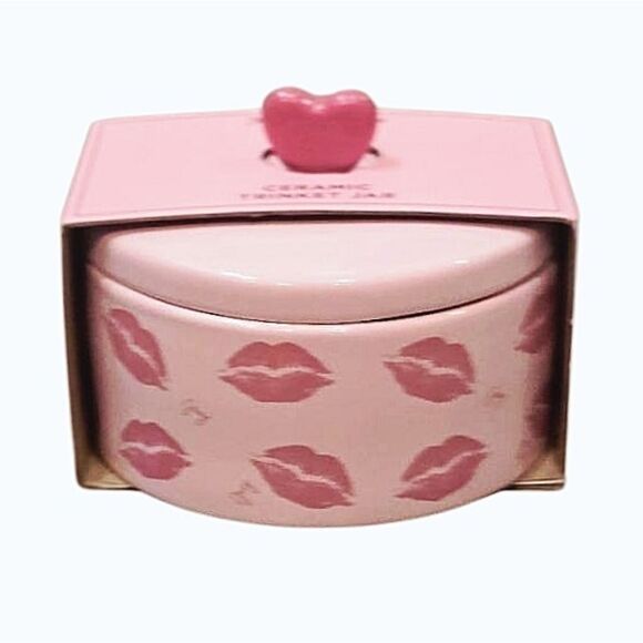 Juicy Couture Home Signature Logo Lips Ceramic Trinket Jar - Picture 2 of 5